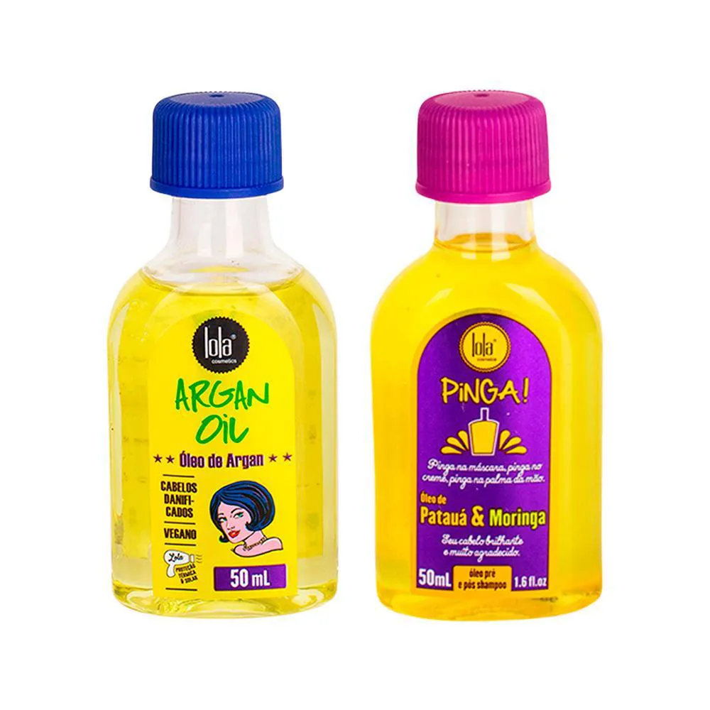 KIT LOLA FROM RIO - LEAVE-IN ARGAN OIL 50ML + ÓLEO PINGA! PATAUá & MORINGA 50ML