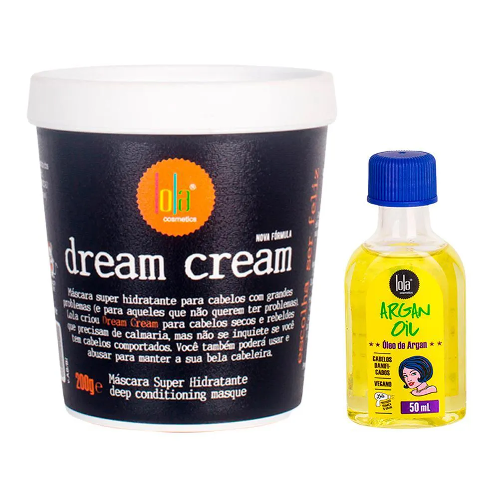 KIT LOLA FROM RIO - LEAVE-IN ARGAN OIL  50ML + MáSCARA DREAM CREAM 200G