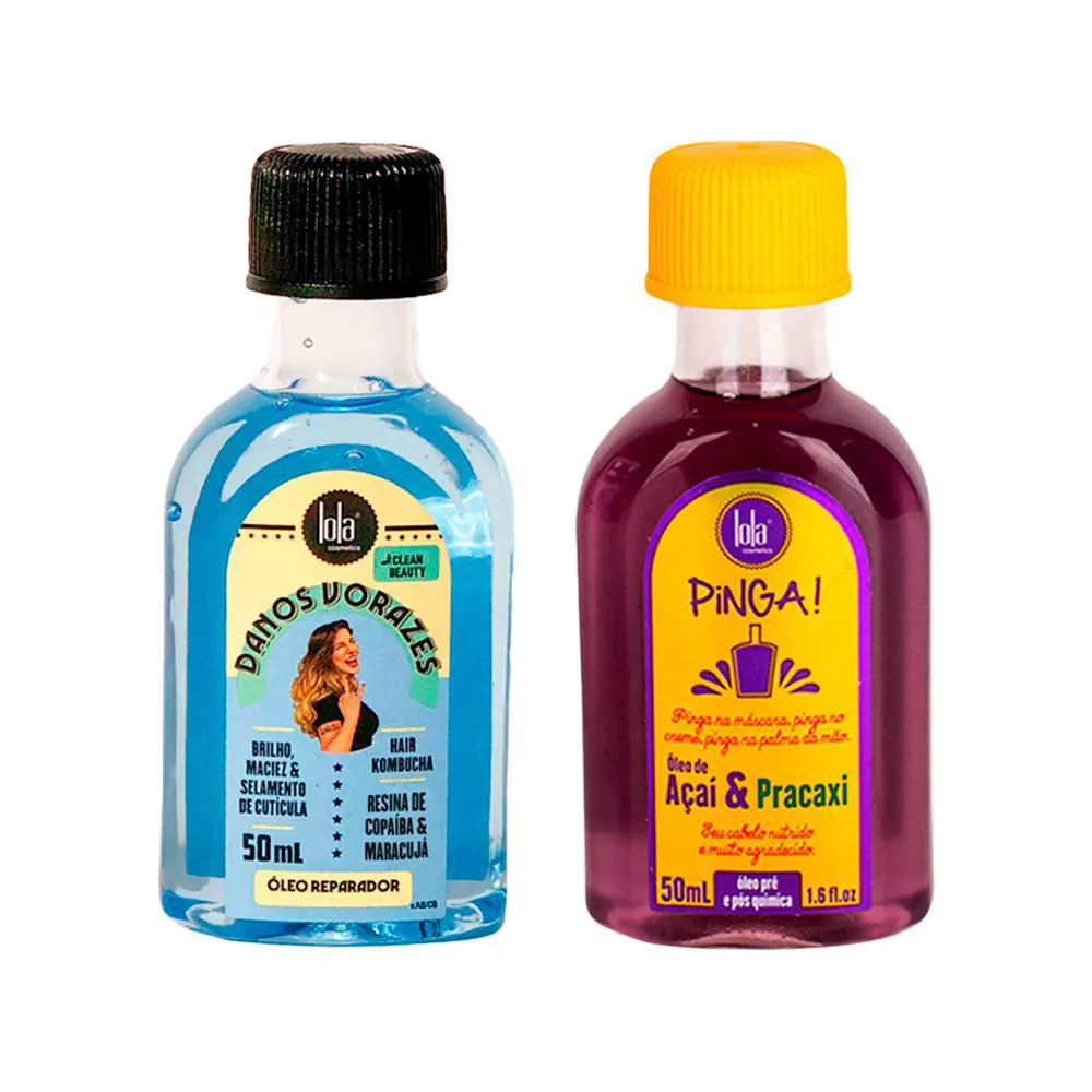 KIT LOLA FROM RIO - ÓLEO DANOS VORAZES 50ML + ÓLEO PINGA! AçAI & PRACAXI 50ML