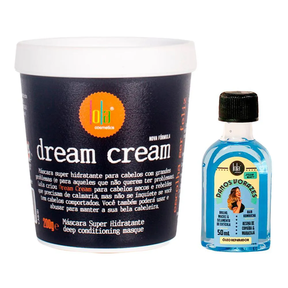 KIT LOLA FROM RIO - ÓLEO DANOS VORAZES 50ML + MáSCARA DREAM CREAM 200G