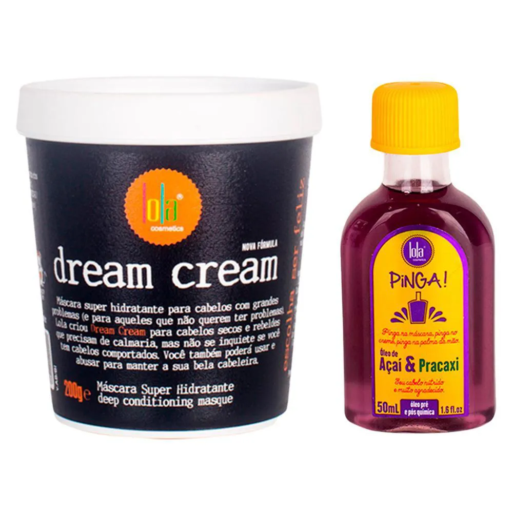 KIT LOLA FROM RIO - MáSCARA DREAM CREAM 200G + ÓLEO PINGA! AçAI & PRACAXI 50ML