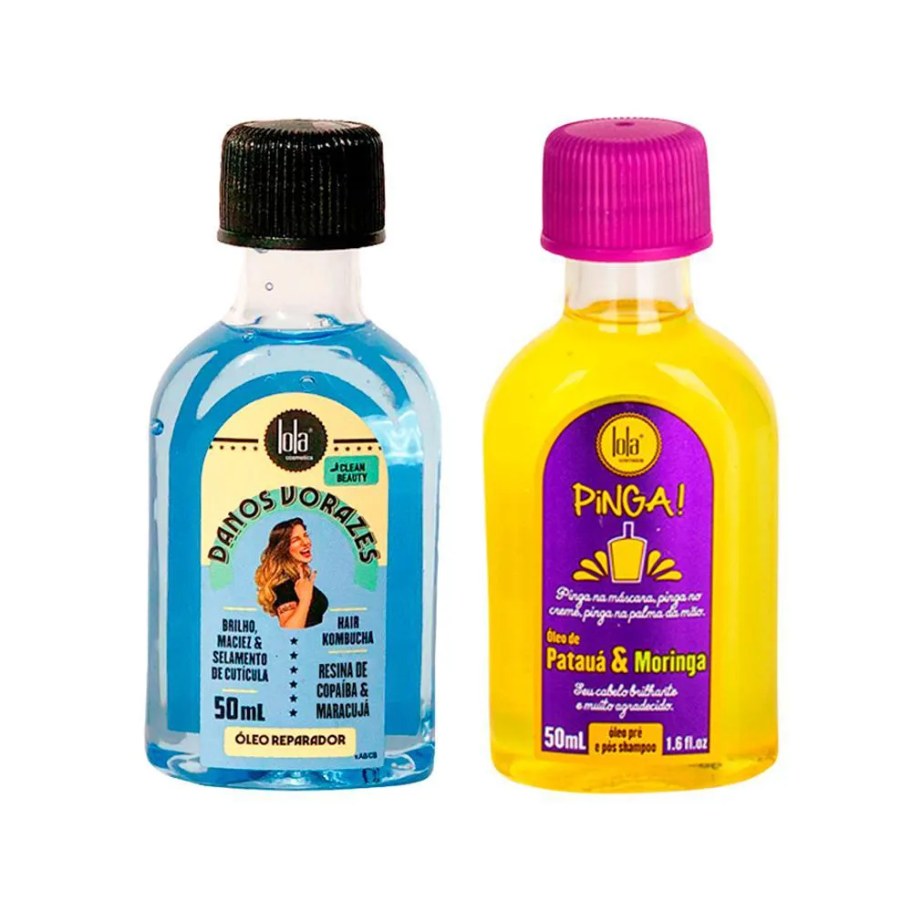 KIT LOLA FROM RIO - ÓLEO DANOS VORAZES 50ML + ÓLEO PINGA! PATAUá & MORINGA 50ML