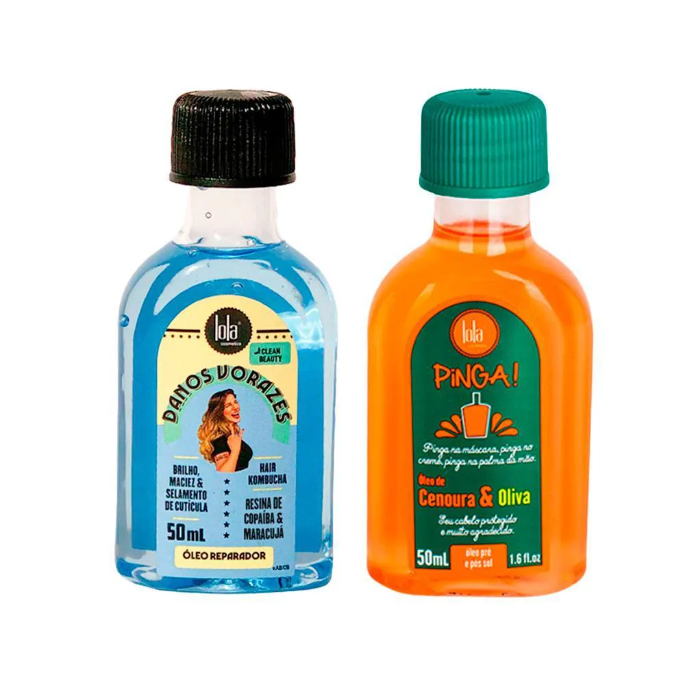 KIT LOLA FROM RIO - ÓLEO DANOS VORAZES 50ML + ÓLEO PINGA! CENOURA & OLIVA 50ML