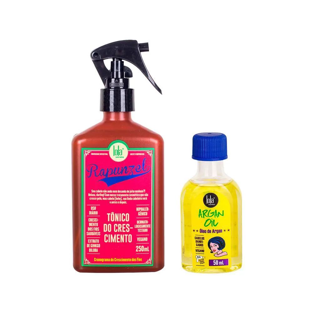 KIT LOLA FROM RIO - TôNICO RAPUNZEL 250ML + LEAVE-IN ARGAN OIL 50ML