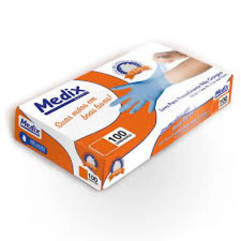 MEDIX - LUVA NITRILICA S/ PÓ AZUL G 100UN