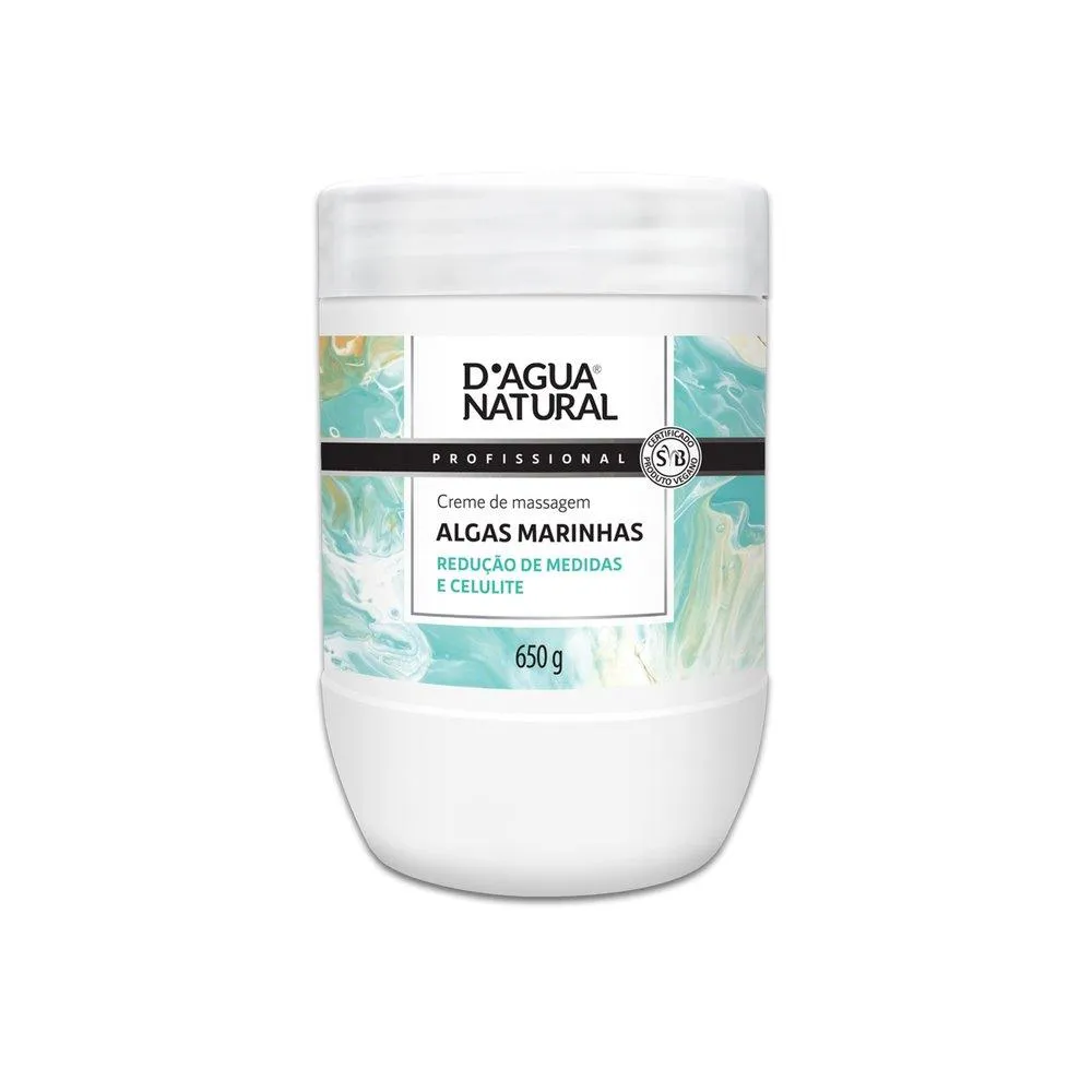 CREME DE MASSAGEM D’áGUA NATURAL ALGAS MARINHAS - 650G