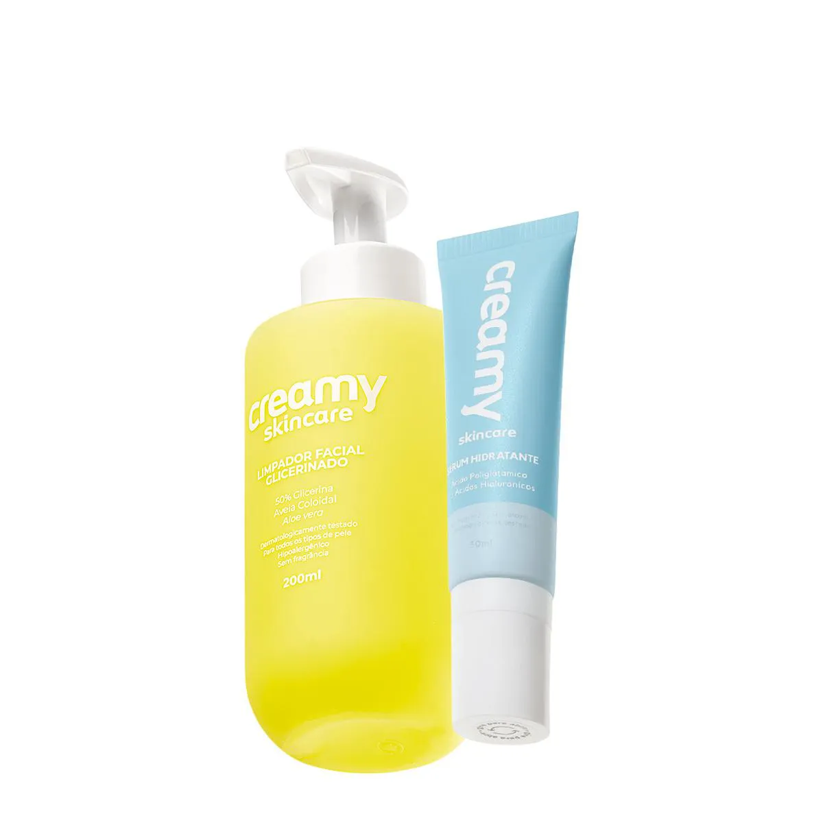 KIT CREAMY SKINCARE LIMPADOR GLICERINADO E SéRUM HIDRATANTE (2 PRODUTOS)