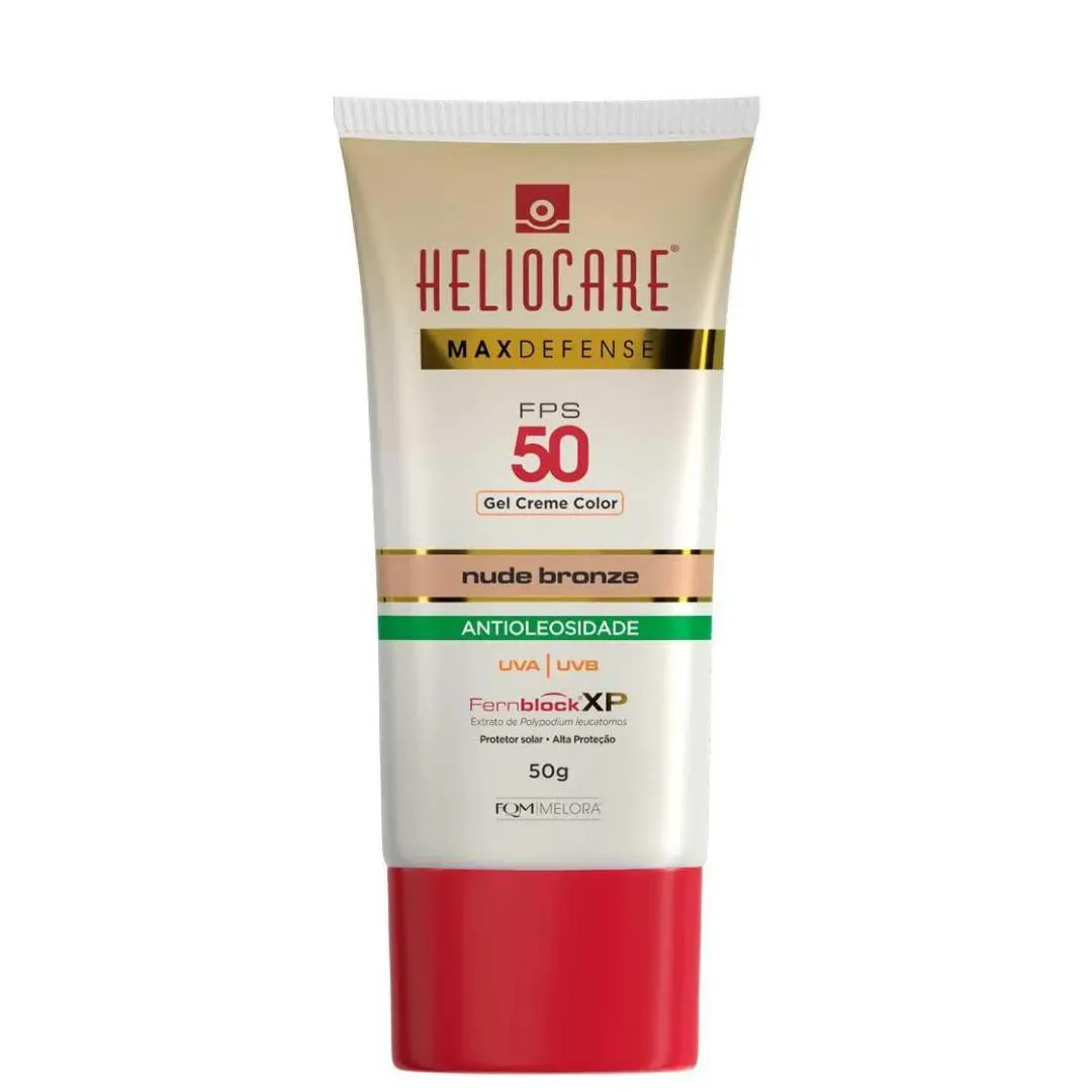 FQM MELORA HELIOCARE PROTETOR SOLAR GEL CREME COR NUDE BRONZE FPS50 50G (7898934336455)
