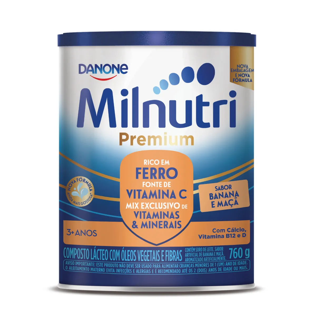 Composto Lácteo Milnutri Premium Danone Vitamina de Frutas 1 a 4 anos 760g