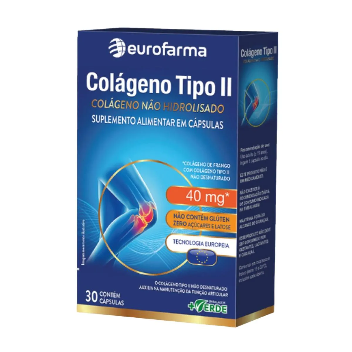 SUPLEMENTO VITAMINA COLáGENO TIPO 2 40MG 30 CPS - EUROFARMA