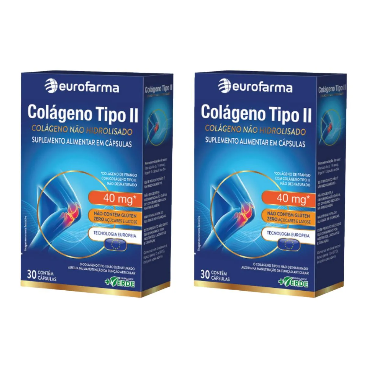 KIT 2 SUPLEMENTO VITAMINA COLáGENO TIPO 2 30 CPS - EUROFARMA