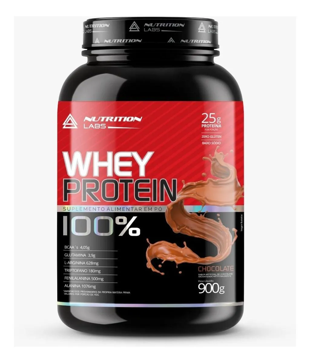 WHEY PROTEIN 100% 900G NUTRITION LABS Baunilha