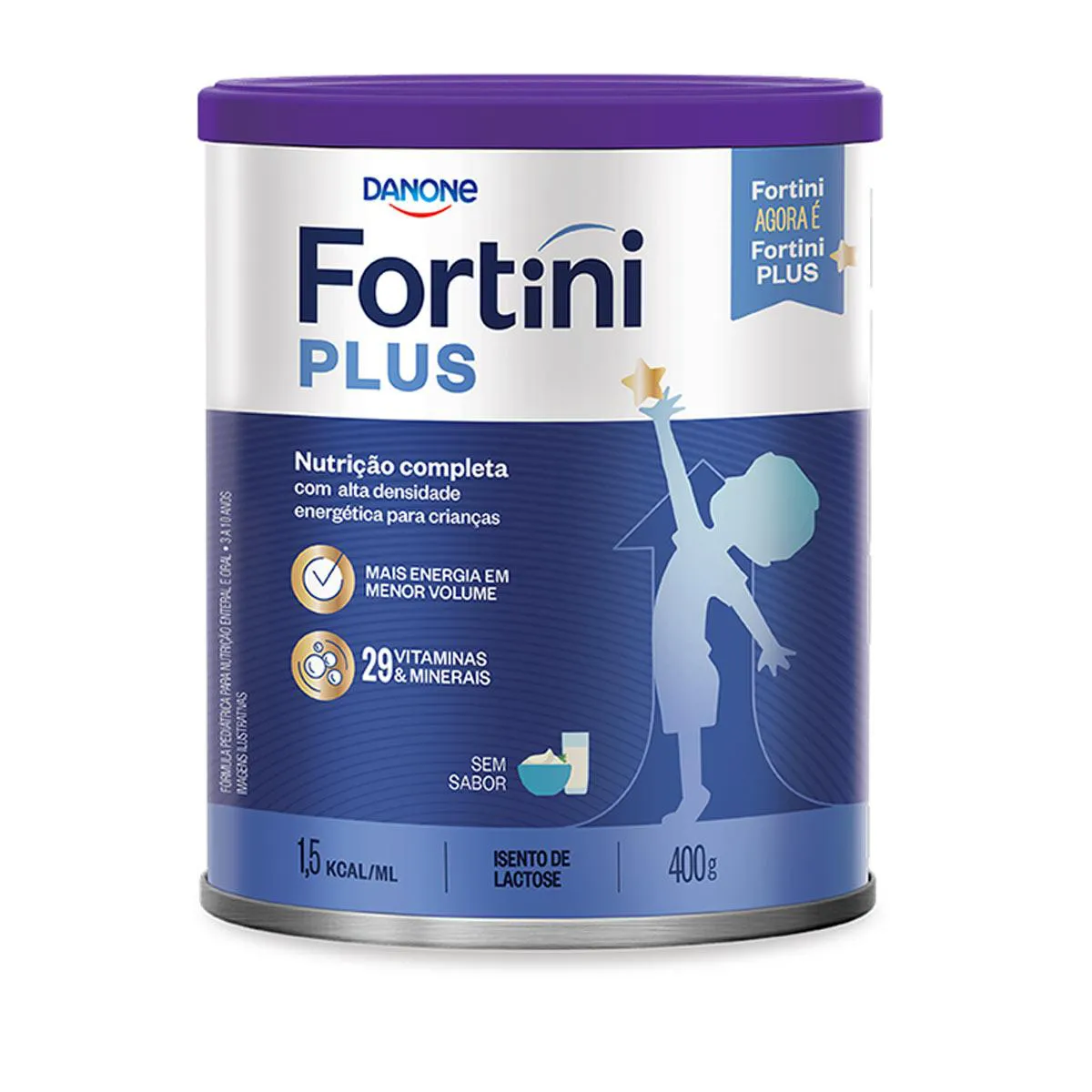 Fórmula Infantil Fortini Plus Sem Lactose Danone 3 a 10 anos 400g