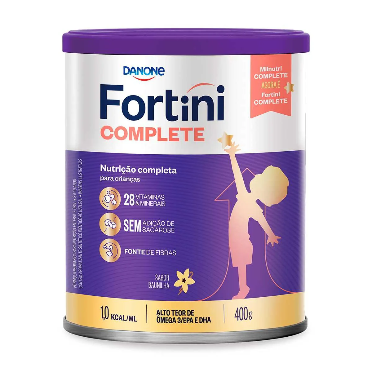 Fórmula Infantil Fortini Complete Danone Baunilha 3 a 10 anos 400g