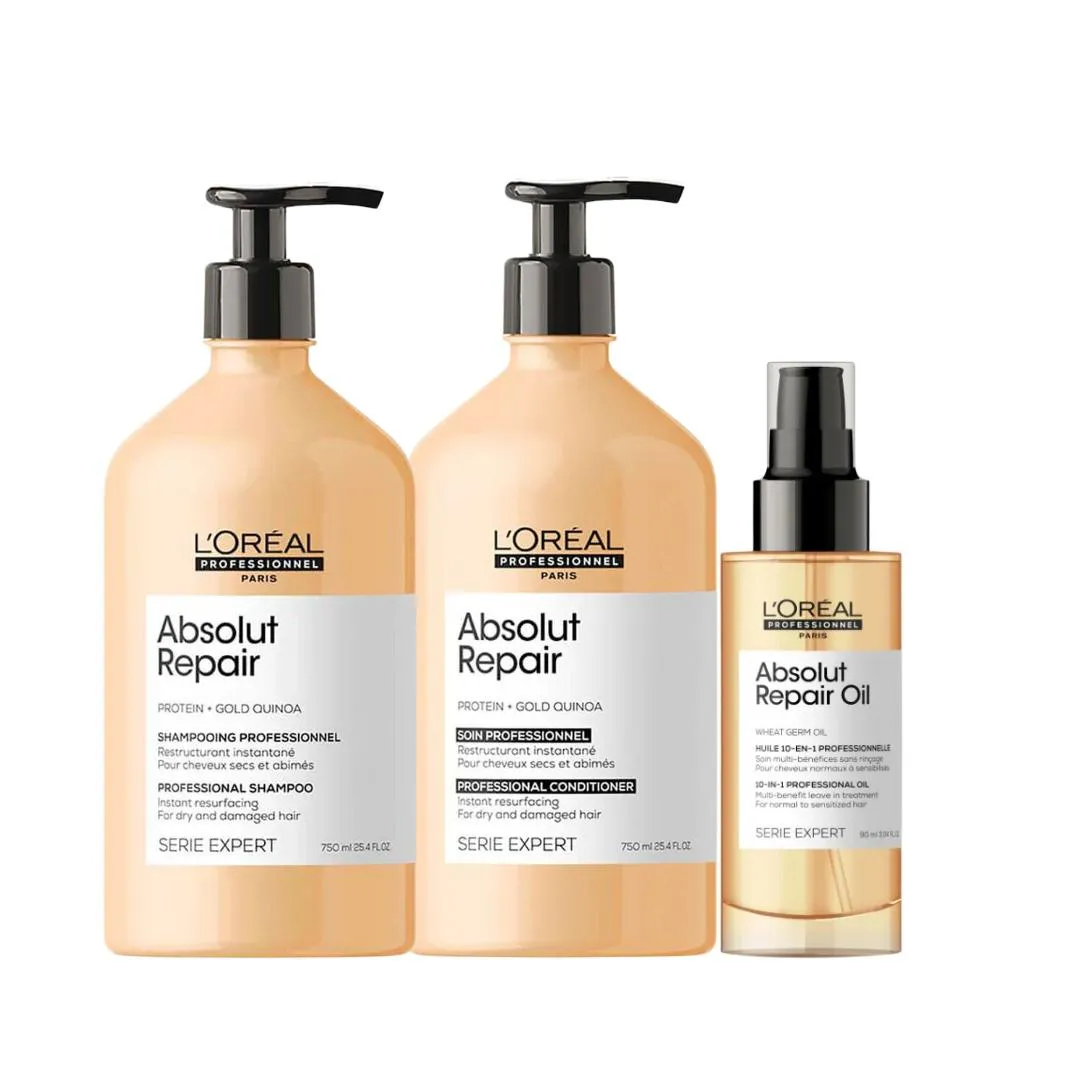 L´ORéAL ABS REPAIR GOLD QUINOA SH 750ML COND 750ML OLEO 90ML