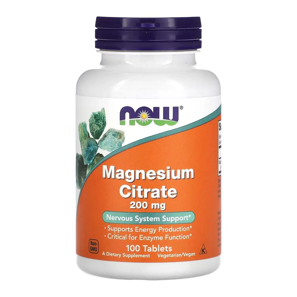 CITRATO DE MAGNéSIO 200MG NOW FOODS 100 TABLETS