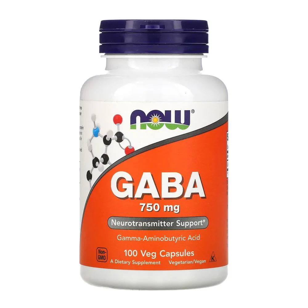 ÁCIDO GABA 750MG NOW FOODS 100 VEG CAPS