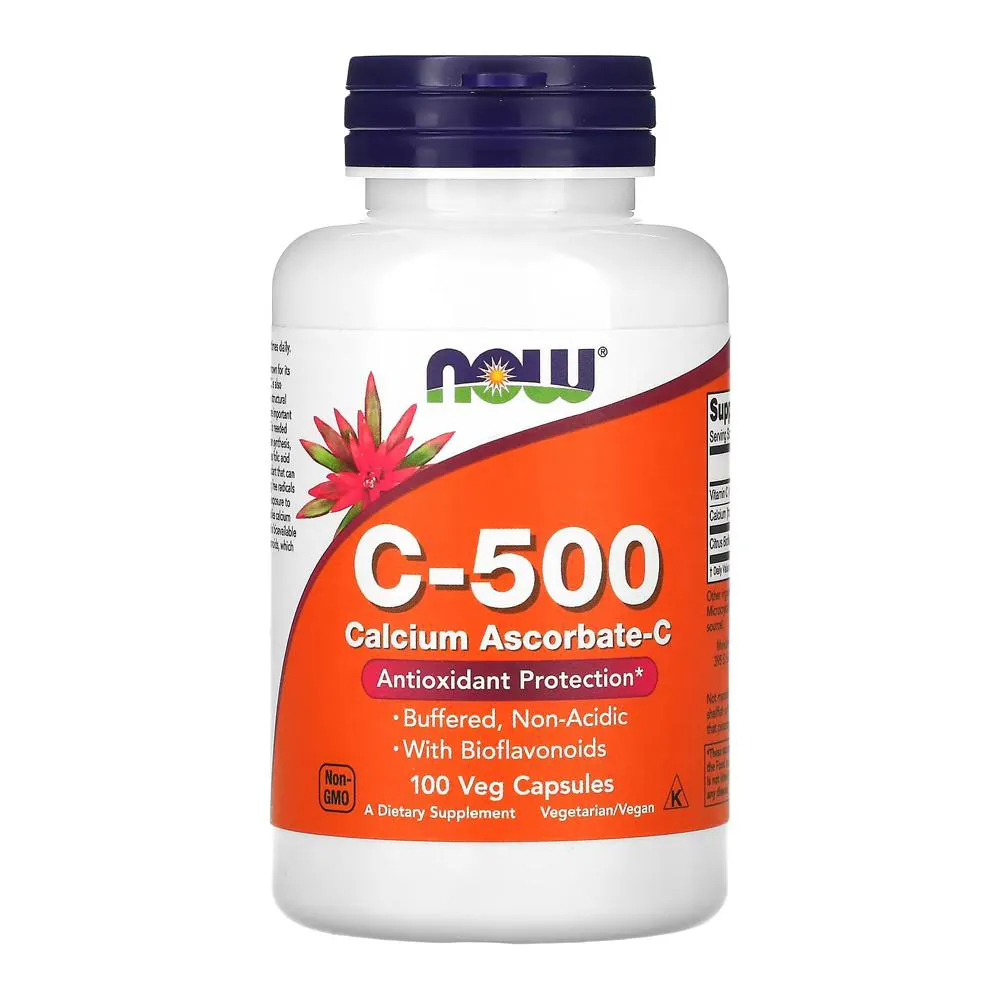 VITAMINA C-500 CáLCIO ASCORBATO-C NOW FOODS 100 VEG CAP