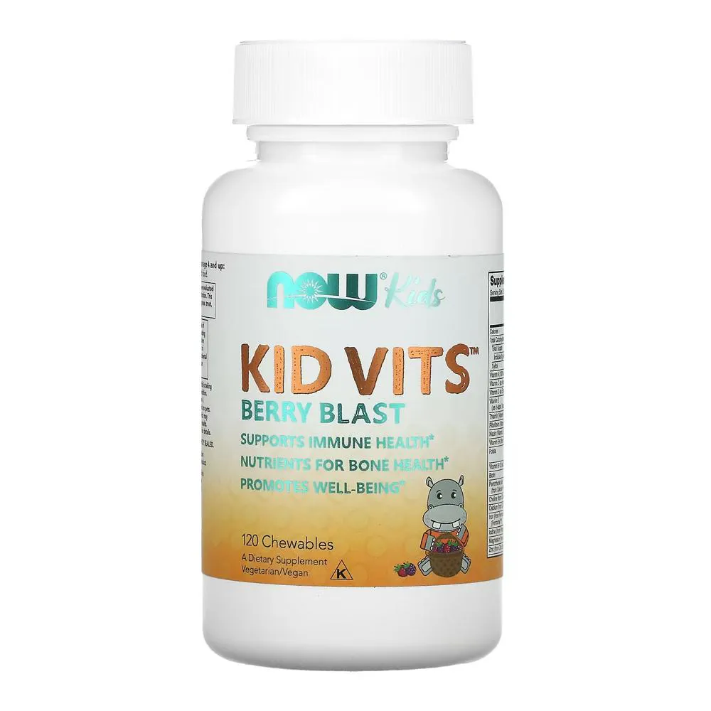 MULTIVITAMíNICO INFANTIL NOW FOODS KIDVITS MASTIGáVEL 120TAB
