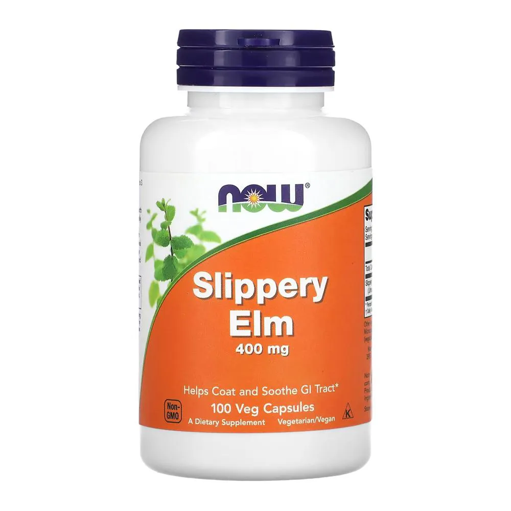 ULMUS RUBRA 400MG NOW FOODS SLIPPERY ELM 100 VEG CAPS
