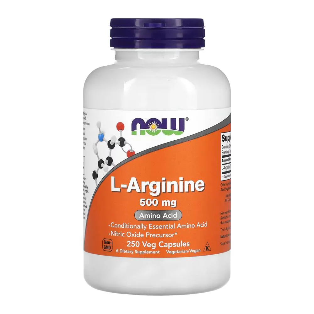 L-ARGININA 500MG NOW FOODS L-ARGININE 250 VEG CAPS