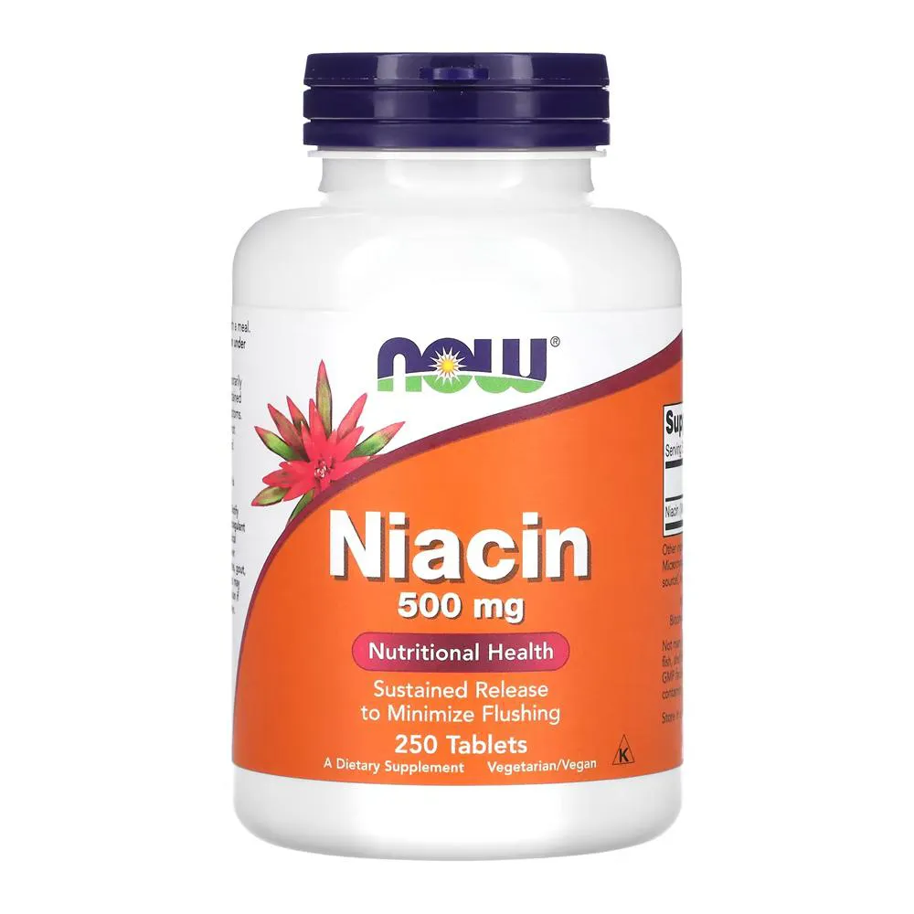 NIACINA 500MG NOW FOODS NIACIN VITAMINA B-3 250 TABLETS