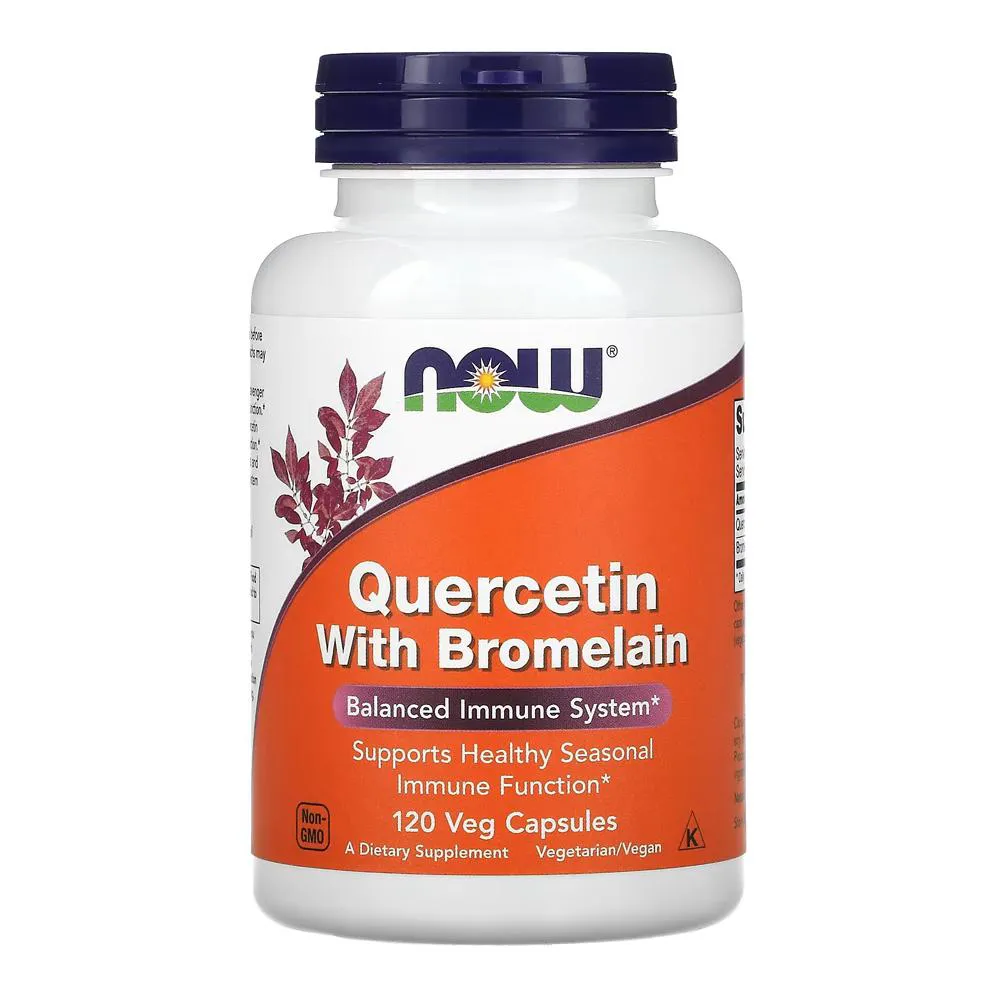 QUERCETIN 800MG NOW FOODS QUERCETIN E BROMELAíNA 120VEG CAP