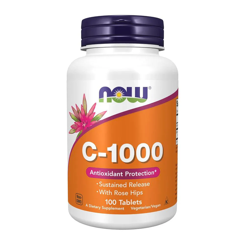 VITAMINA C 1000MG NOW FOODS C-1000 E ROSA MOSQUETA 100TABS