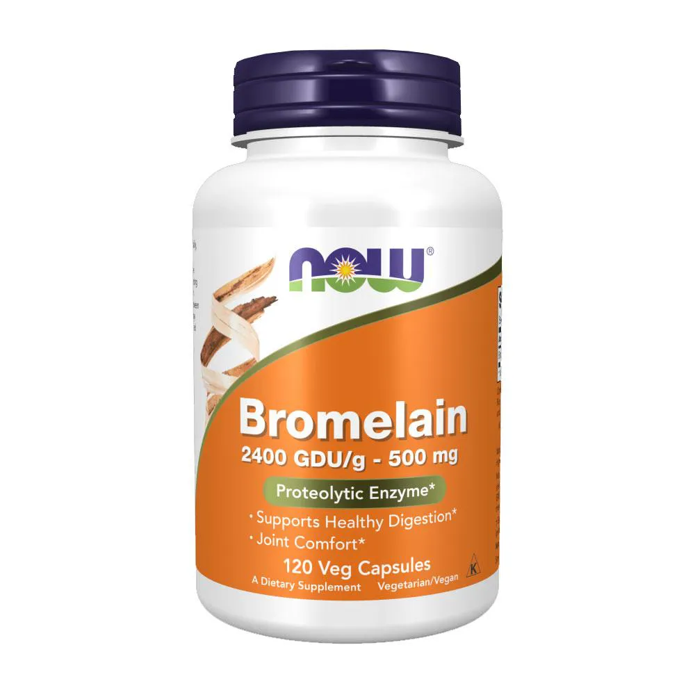 BROMELAíNA 500MG NOW FOODS BROMELAIN 2400GDU/G 120VEG CAPS
