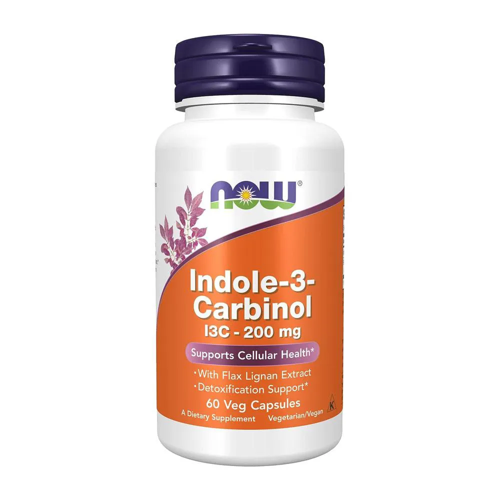 INDOLE-3-CARBINOL NOW FOODS I3C COM LIGNANS 200MG 60VEG CAPS