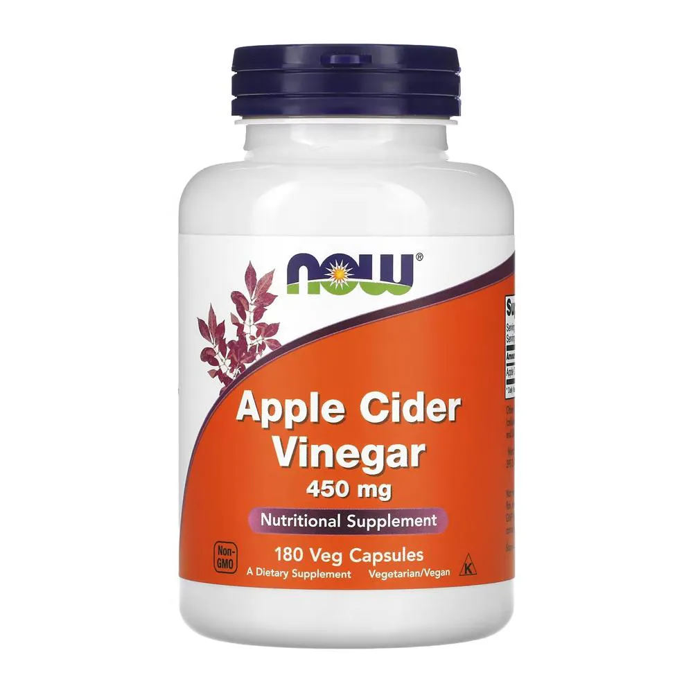 VINAGRE DE MAçã 450MG NOW FOODS CIDER VINEGAR 180 VEG CAPS
