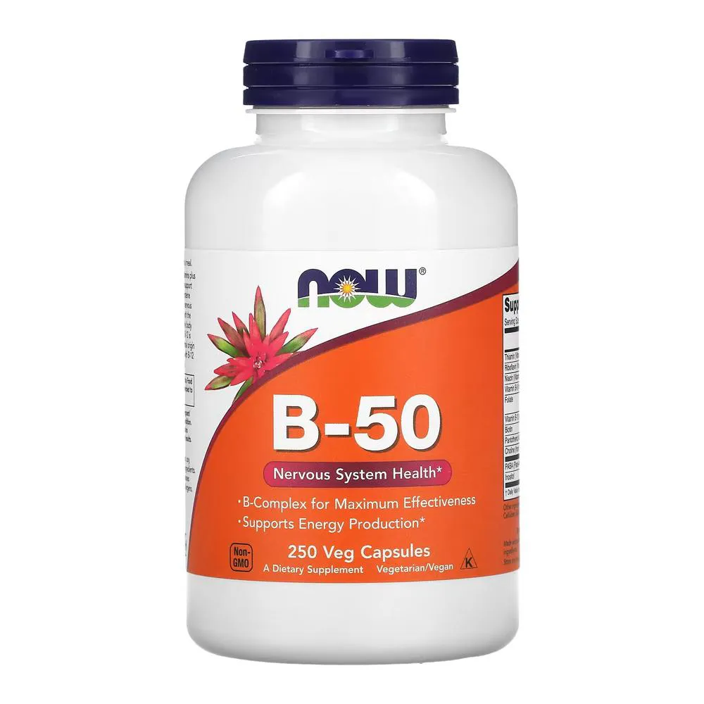 VITAMINA B 50MG NOW FOODS VITAMIN B-50 250 VEG CAPS