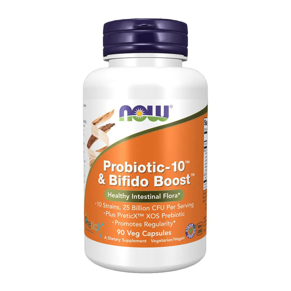 PROBIóTICO 10 25 BI + BIFIDO BOOST NOW FOODS 90CAP IMPORTADO