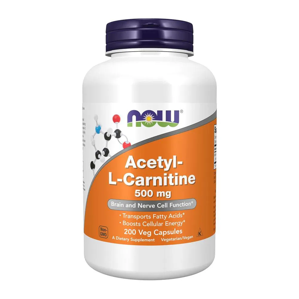 ACETIL L-CARNITINA 500MG NOW FOODS 200VEG CAPS IMPORTADO
