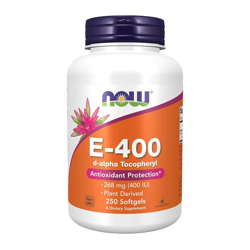 VITAMINA E-400 NOW FOODS D-ALFA TOCOFEROL 250SOF IMPORTADO