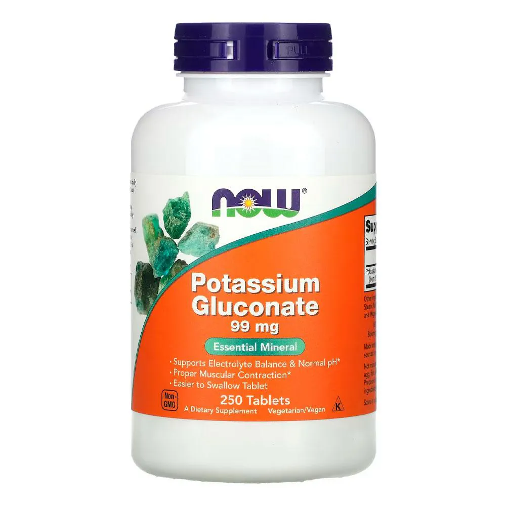 GLUCONATO POTáSSIO 99MG NOW FOODS 250 TABS IMPORTADO