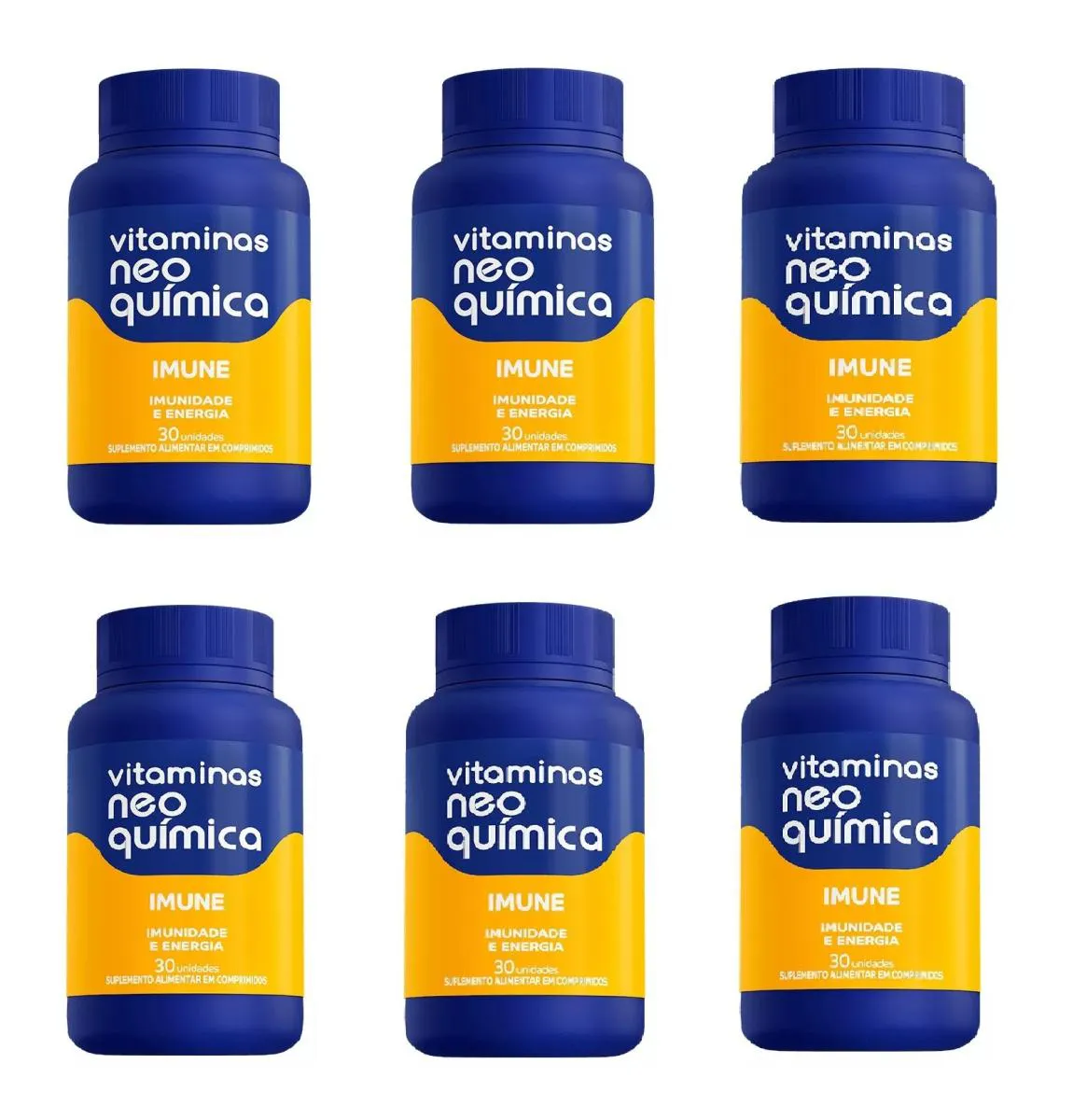 KIT 6 VITAMINAS NEO QUíMICA IMUNIDADE E ENERGIA ZINCO 30UN