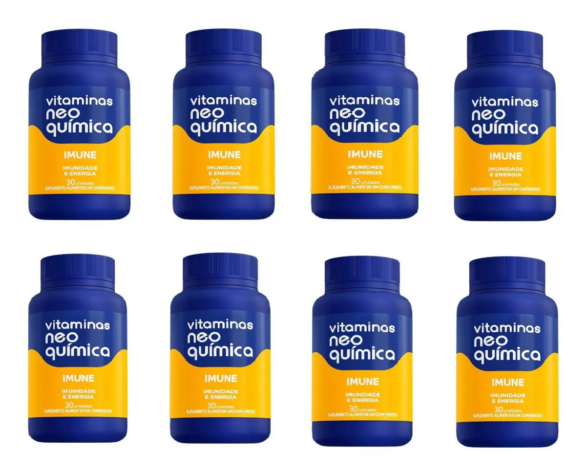 KIT 8 VITAMINAS NEO QUíMICA IMUNIDADE E ENERGIA ZINCO 30UN