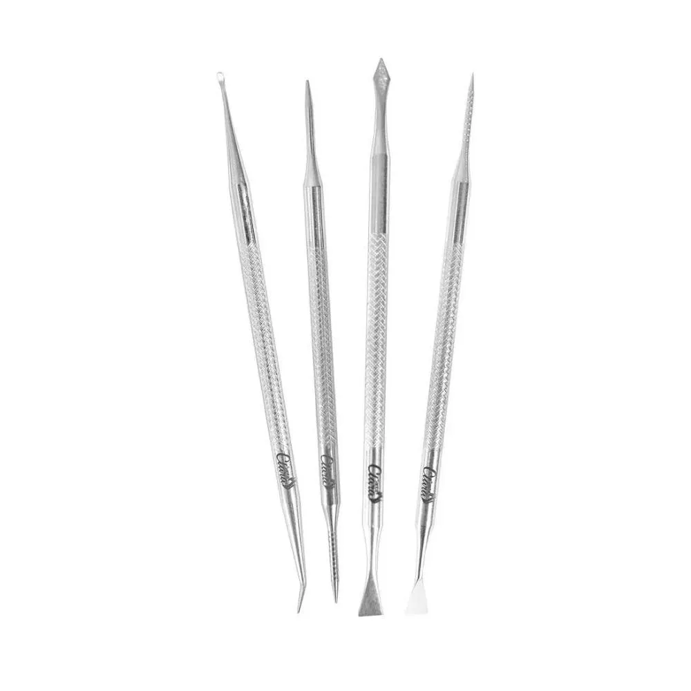 CONJUNTO MISTO DE INOX PARA MANICURE COM 4 PECAS SANTA CLARA