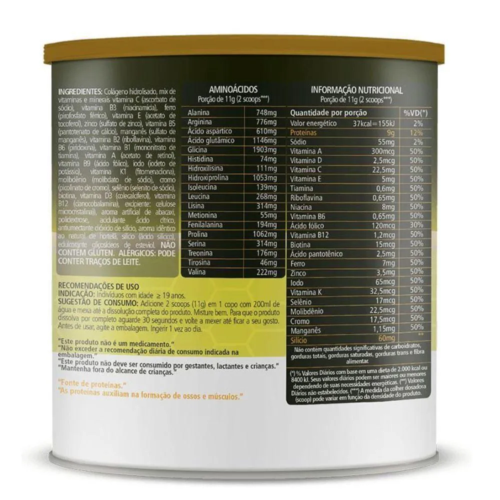COLáGENO HIDROLISADO PREMIUM 9G CLINIC MAIS 300G ABACAXI COM HORTELã