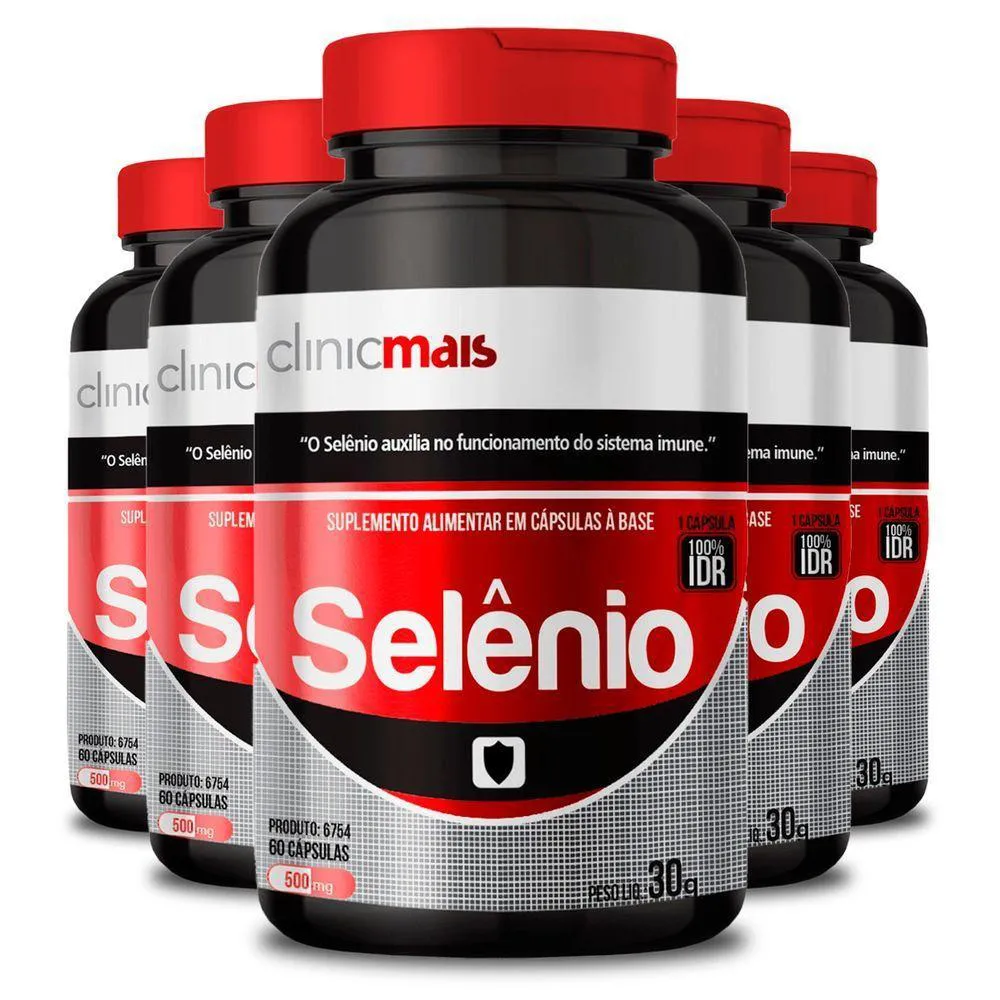 KIT 5 SELêNIO CLINIC MAIS 60 CáPSULAS 500 MG
