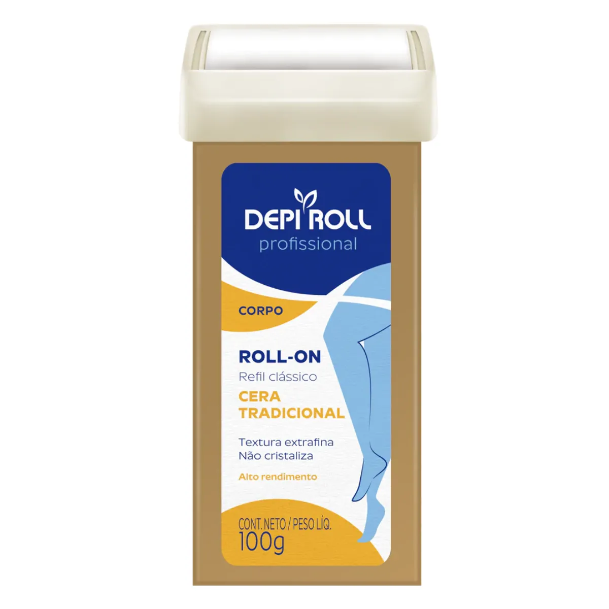 Refil Cera Depilatória Roll-On Depi Roll Tradicional com 100g