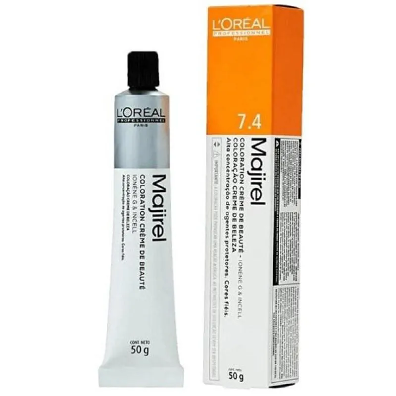 COLORAçAO PROFISSIONAL MAJIREL LOREAL 50G COR 7.4 LOURO ACOBREADO