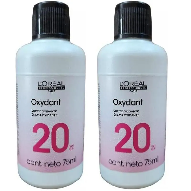 KIT 2 AGUA OXIGENADA LOREAL PROFESSIONNEL 75ML 20 VOLUMES 6%
