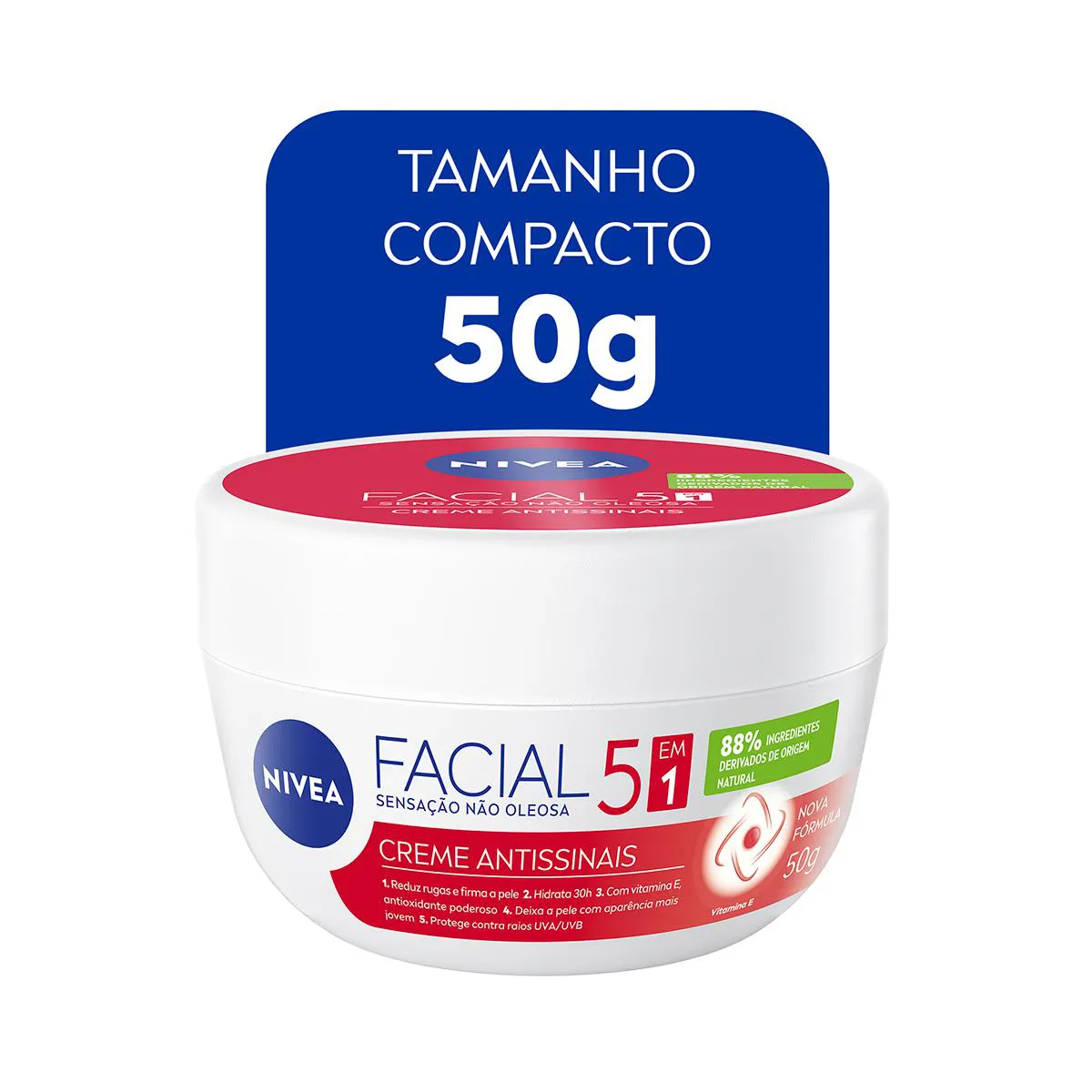 Creme Hidratante Facial Nivea Antissinais 5 em 1 50g