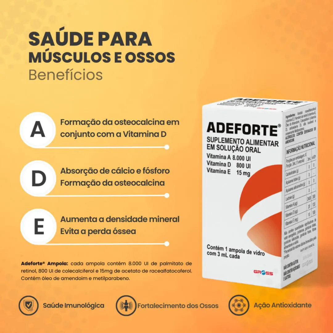 ADEFORTE POLIVITAMINICO CONTéM 1 AMPOLA DE 3ML (ORIGINAL)