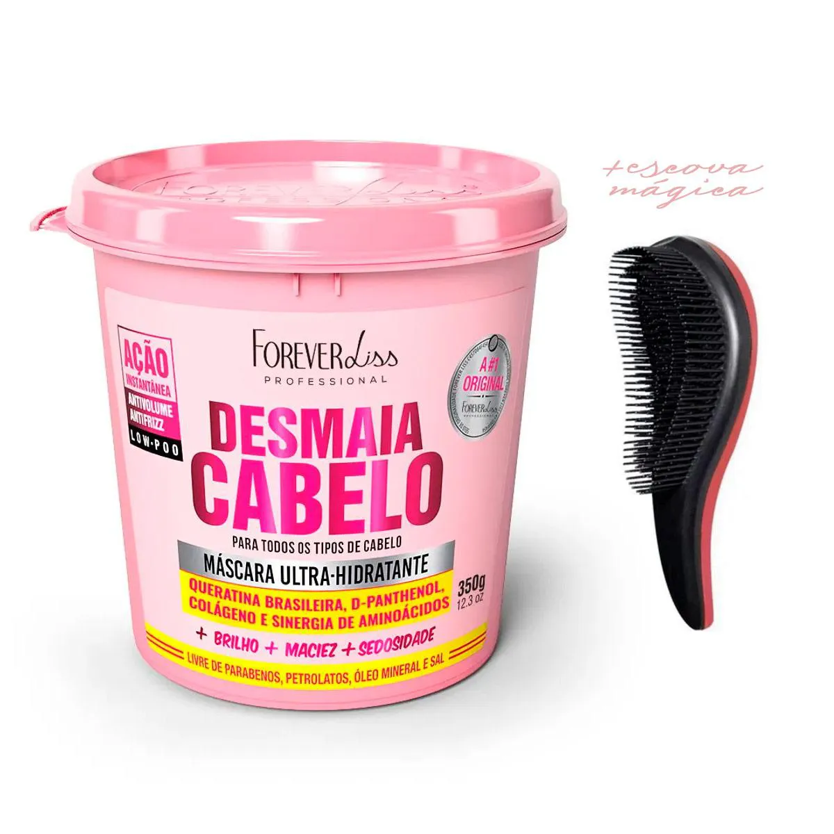 MáSCARA HIDRATANTE DESMAIA CABELO FOREVER LISS 350G + ESCOVA