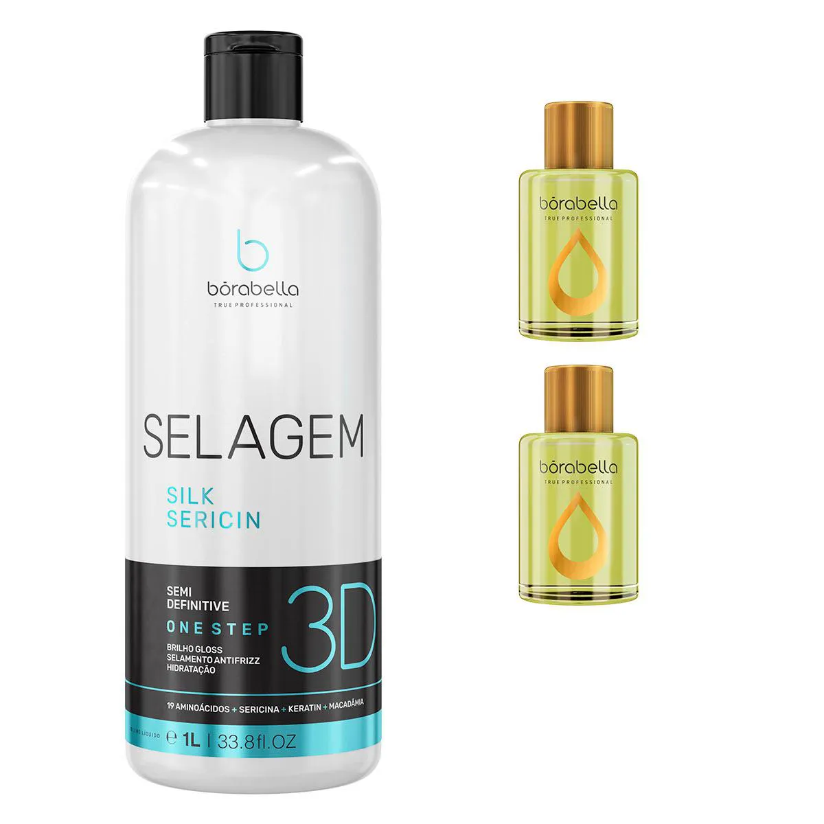 SELAGEM BORABELLA SEMI DEFINITIVA 3D 1 LITRO + 2 ÓLEO ARGAN