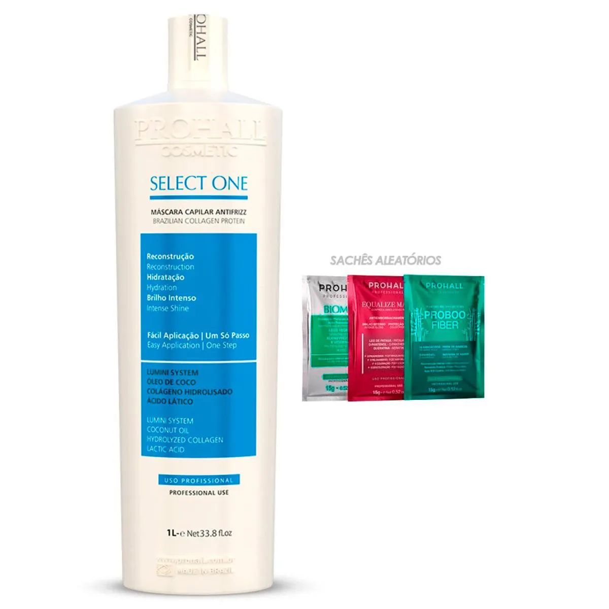 SELECT ONE PROHALL 1 LITRO + 3 SACHêS DE AMOSTRAS