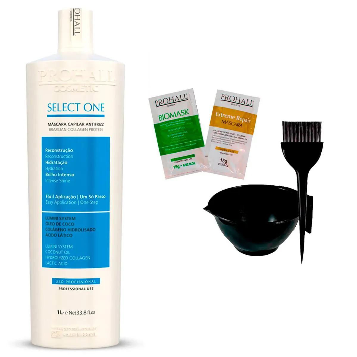 ANTIFRIZZ SELECT ONE PROHALL 1 LITRO + CUMBUCA/PINCEL/2SACHê
